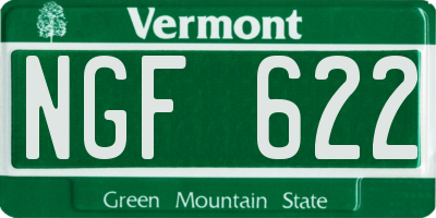 VT license plate NGF622