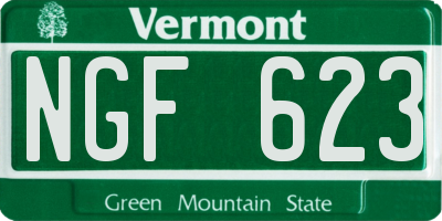 VT license plate NGF623