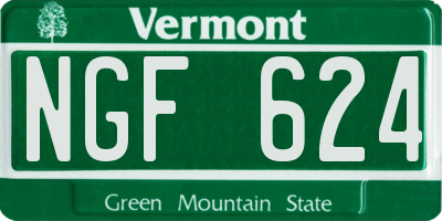 VT license plate NGF624