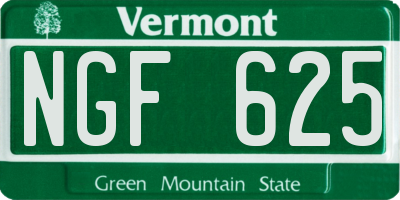 VT license plate NGF625