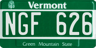 VT license plate NGF626