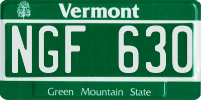 VT license plate NGF630
