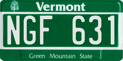 VT license plate NGF631