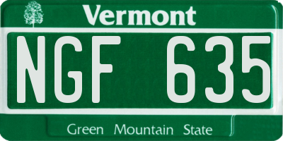 VT license plate NGF635