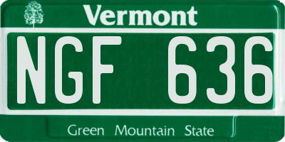 VT license plate NGF636