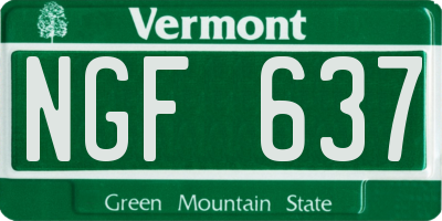 VT license plate NGF637