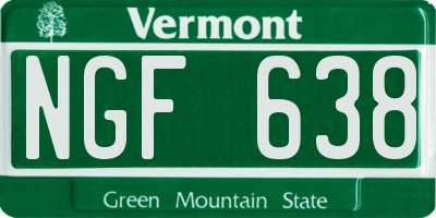 VT license plate NGF638