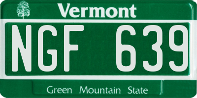 VT license plate NGF639