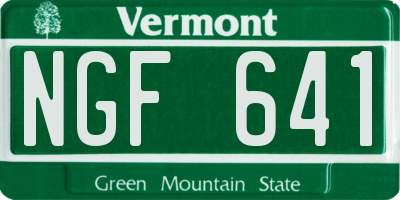 VT license plate NGF641