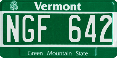 VT license plate NGF642