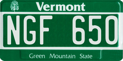 VT license plate NGF650
