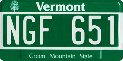 VT license plate NGF651