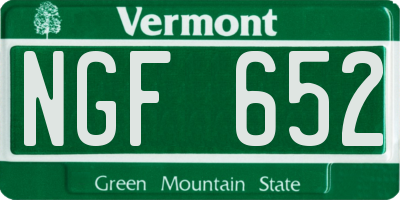 VT license plate NGF652