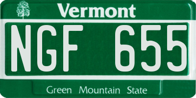 VT license plate NGF655
