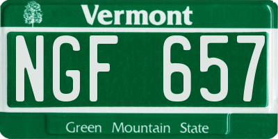 VT license plate NGF657