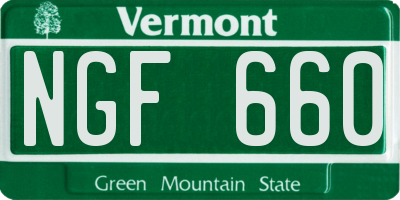 VT license plate NGF660