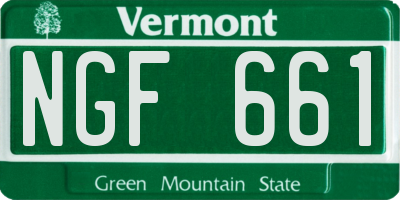 VT license plate NGF661