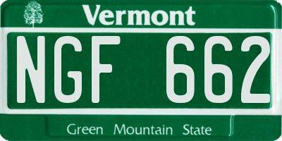 VT license plate NGF662