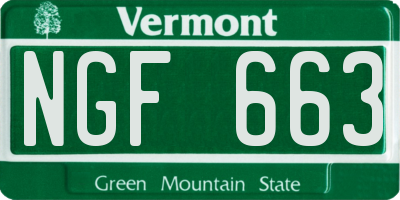 VT license plate NGF663