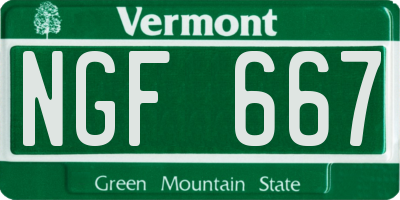 VT license plate NGF667