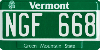 VT license plate NGF668