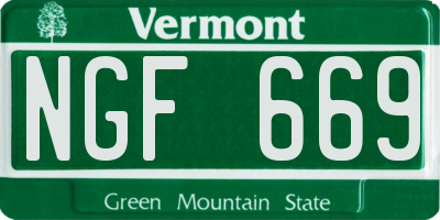 VT license plate NGF669