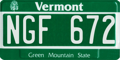 VT license plate NGF672