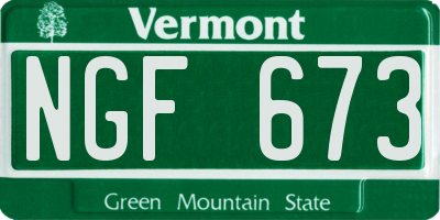 VT license plate NGF673