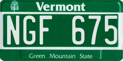 VT license plate NGF675
