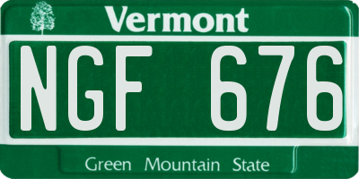 VT license plate NGF676