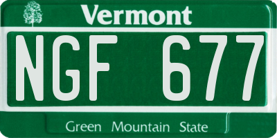 VT license plate NGF677