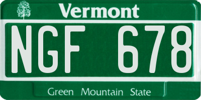 VT license plate NGF678