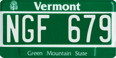 VT license plate NGF679