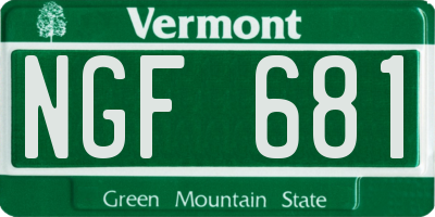 VT license plate NGF681