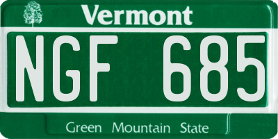 VT license plate NGF685