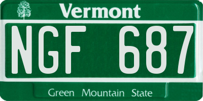 VT license plate NGF687