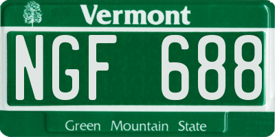 VT license plate NGF688