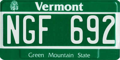 VT license plate NGF692