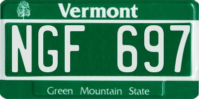 VT license plate NGF697