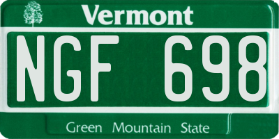 VT license plate NGF698