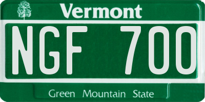 VT license plate NGF700