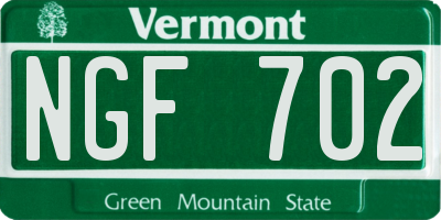 VT license plate NGF702