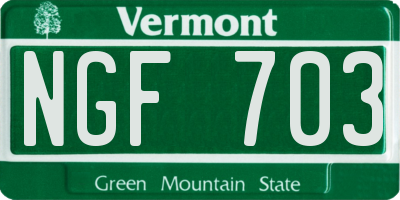 VT license plate NGF703