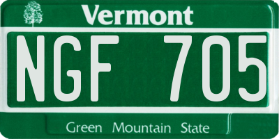 VT license plate NGF705