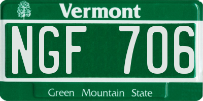 VT license plate NGF706