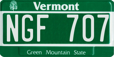 VT license plate NGF707
