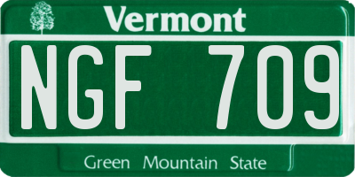 VT license plate NGF709