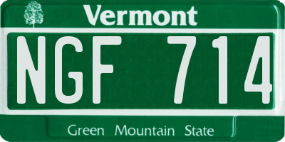 VT license plate NGF714