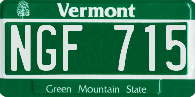 VT license plate NGF715