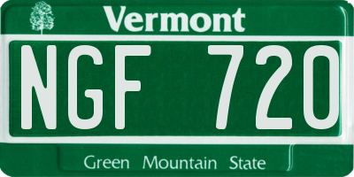VT license plate NGF720